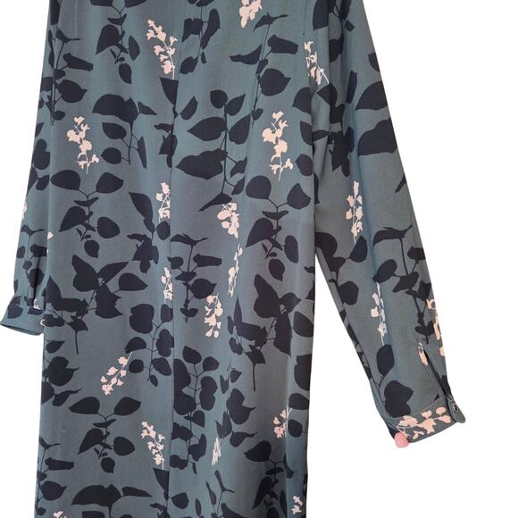 Boden Green Floral Long Sleeve Christobel  Shift Dress sz 14L - Picture 4 of 11